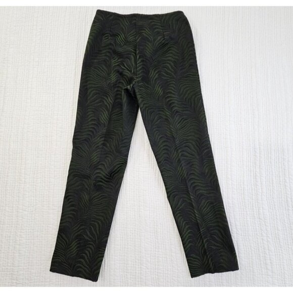 Company Ellen Tracy Women's Size 0 Petite Tropical Green Stretch Casual Pants - Picture 2 of 13